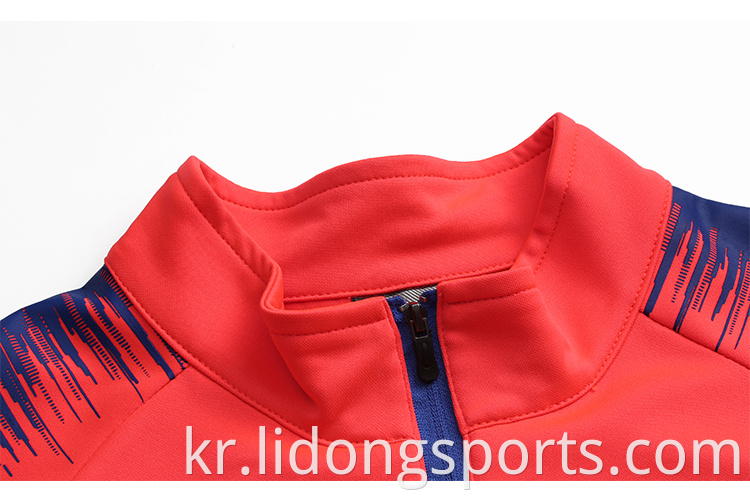 OEM Customize Unisex 조깅 스포츠 셔츠 고품질 트랙복 세트 하프 지퍼 스포츠웨어